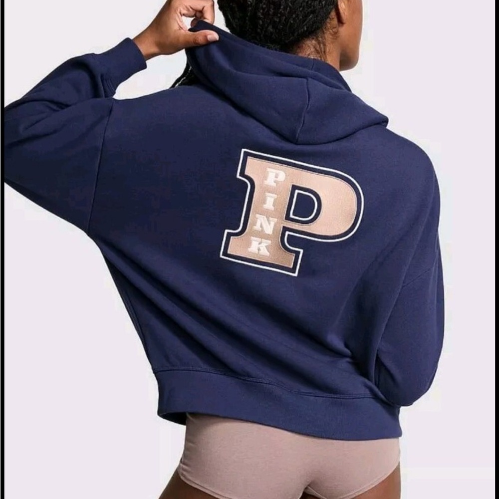 PINK Victoria's Secret Zip-Up Blue Sweater - Picture 6 of 6